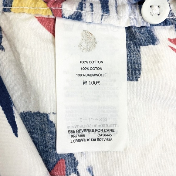 J. Crew Sailboat Cotton Button Up Short Sleeve Shirt Size M - Picture 7 of 7